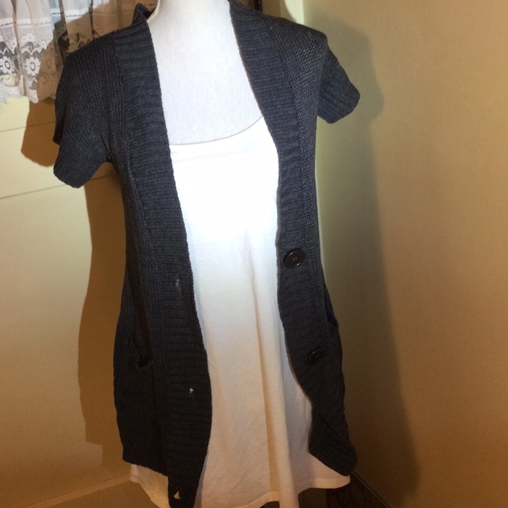 🍎Vintage Charcoal Grey Sweater with Pockets by Wet Seal